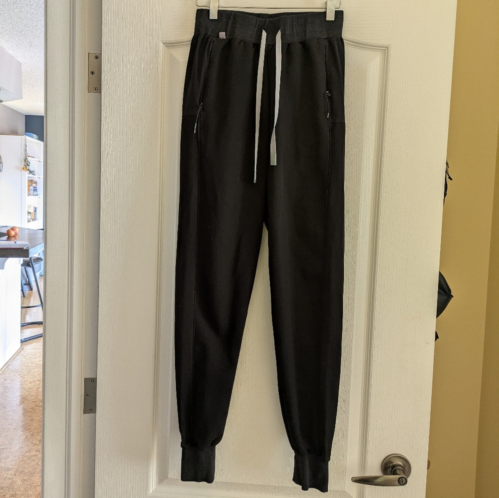 Figs Black Jogger Pants with Contrast Drawstring